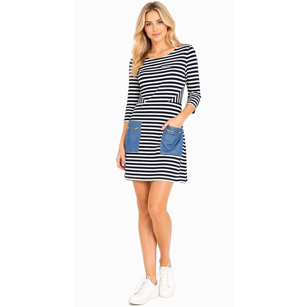Anthropologie Tabitha Marin Dress 6 Striped Nautical Coastal Grandmother Preppy